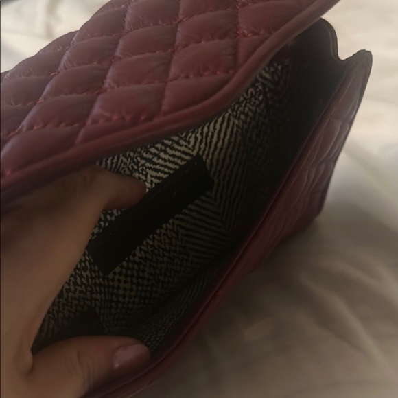 Rebecca Minkoff- Burgundy Quilted Leather Shoulder Bag with Chain Strap - Picture 6 of 6